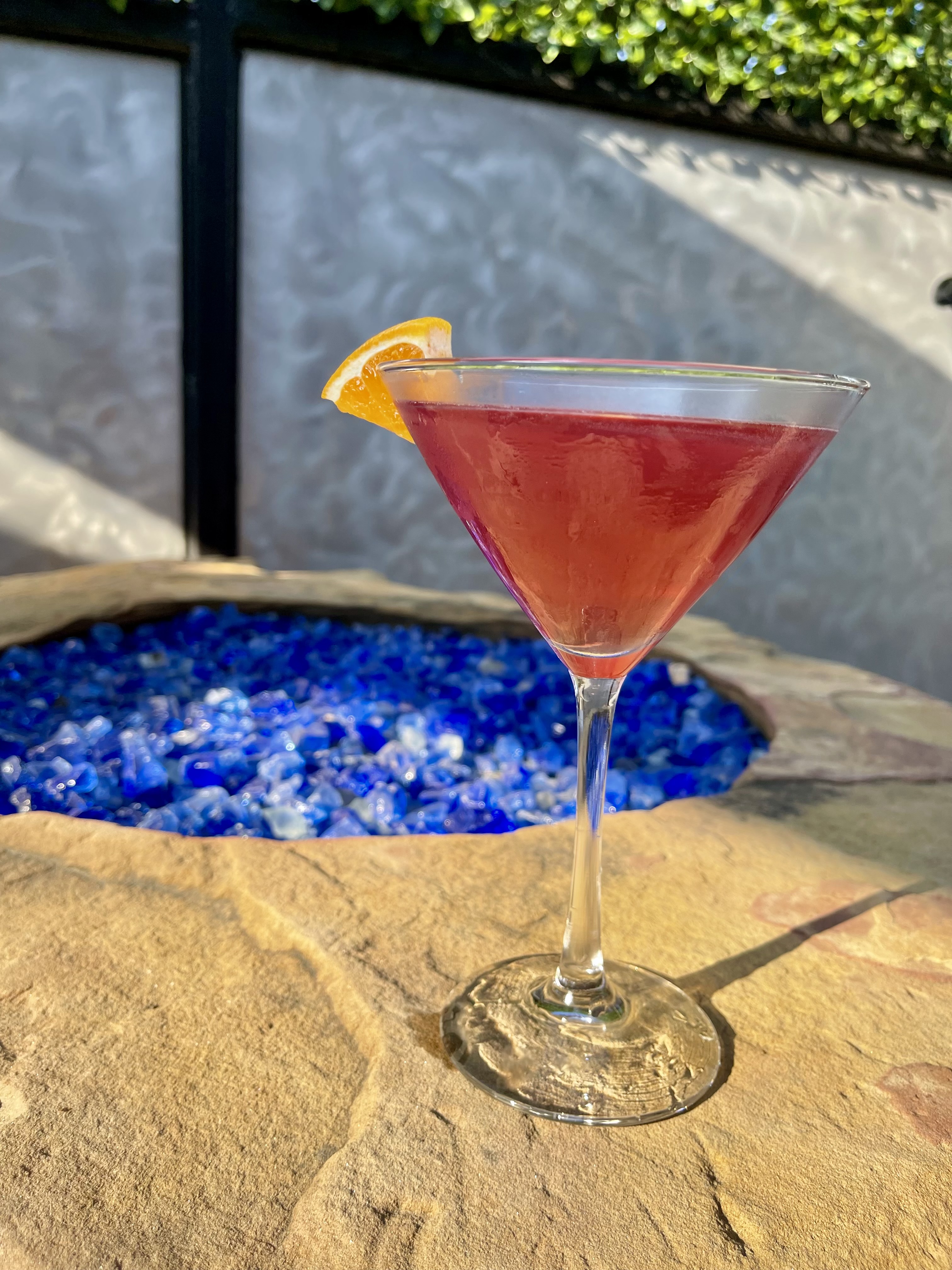 Signature pink martini cocktail